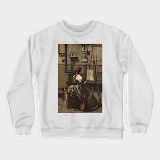 The Artist's Studio by Jean-Baptiste-Camille Corot Crewneck Sweatshirt